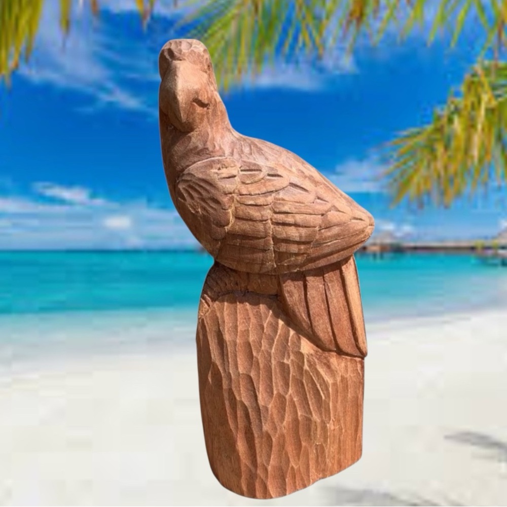 Handcrafted Wooden Bird Sculpture